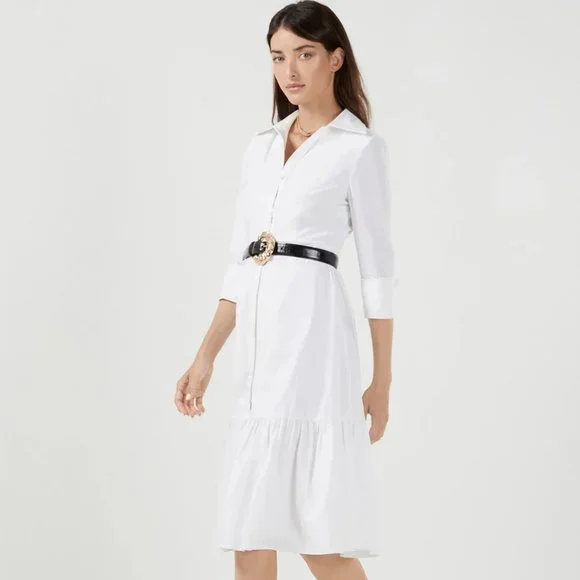 bcbg white midi dress NWT BCBG MAXAZRIA AVA V-NECK MIDI DRESS GOWN OPTIC WHITE LACE Size XS